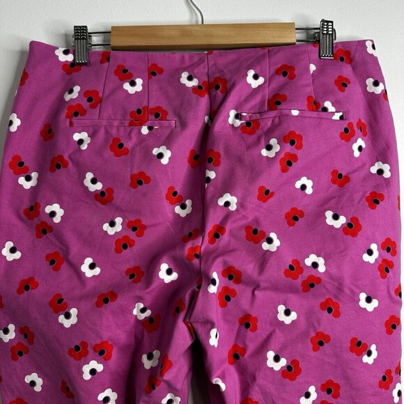 Boden Pink Red Floral Sorrento Ankle Skimmer Resort Pants 10P Ditzy Boho Preppy - Picture 8 of 13